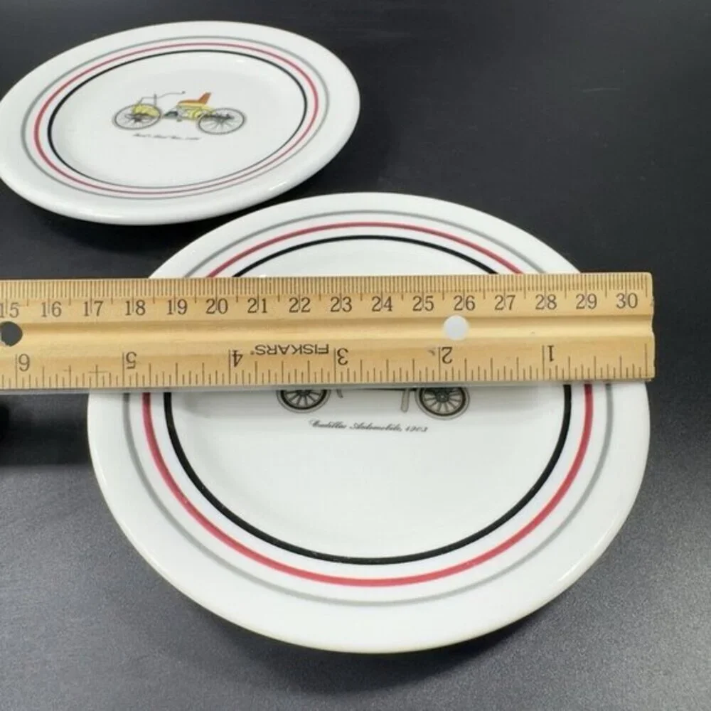 Shenango China RIMROL Restaurant Ware USA Antique Cars All Different Plates Set4